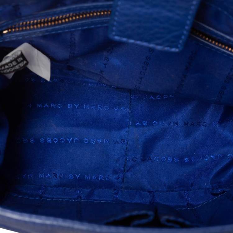 Pre Owned Marc by Marc Jacobs Blue Leather Too Hot To Handle Top Handle Bag