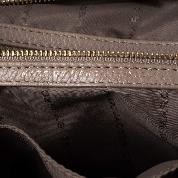 Pre Owned Marc by Marc Jacobs Dark Beige Leather Too Hot to Handle Tote