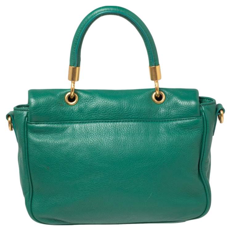Pre Owned Marc by Marc Jacobs Green Leather Too Hot To Handle Top Handle Bag