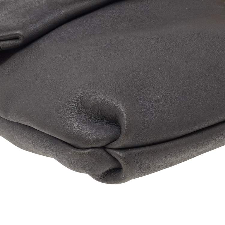 Pre Owned Marc by Marc Jacobs Grey Leather Flap Bow Clutch