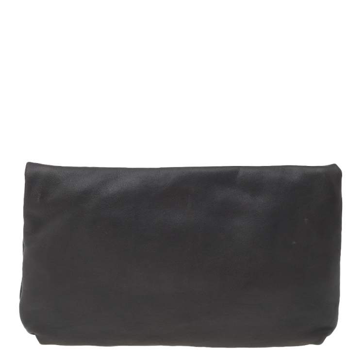 Pre Owned Marc by Marc Jacobs Grey Leather Flap Bow Clutch