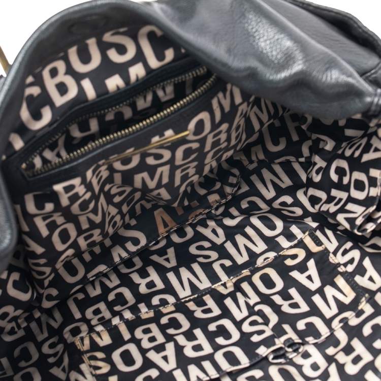 Pre Owned Marc By Marc Jacobs Black Leather Totally Turnlock Diaper Bag