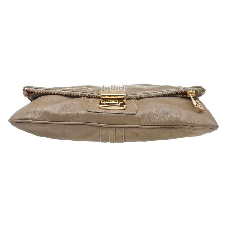 Pre Owned Marc by Marc Jacobs Grey Leather Clutch