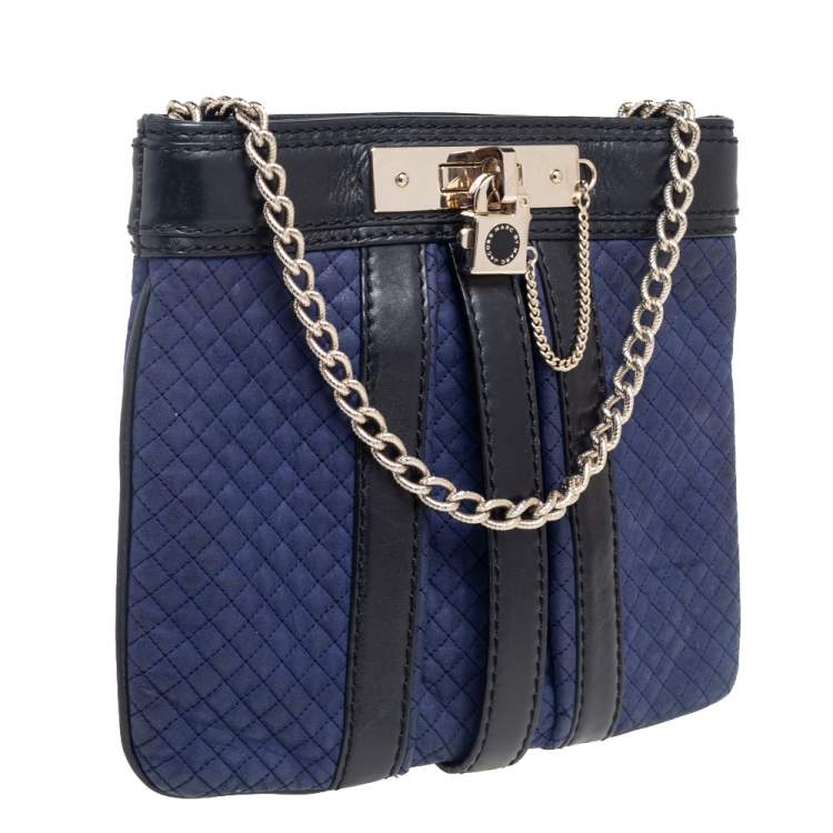 Pre Owned Marc by Marc Jacobs Black/Blue Leather Shoulder Bag