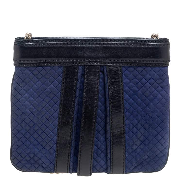 Pre Owned Marc by Marc Jacobs Black/Blue Leather Shoulder Bag