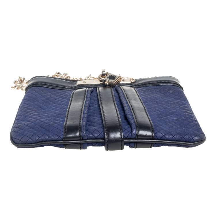 Pre Owned Marc by Marc Jacobs Black/Blue Leather Shoulder Bag
