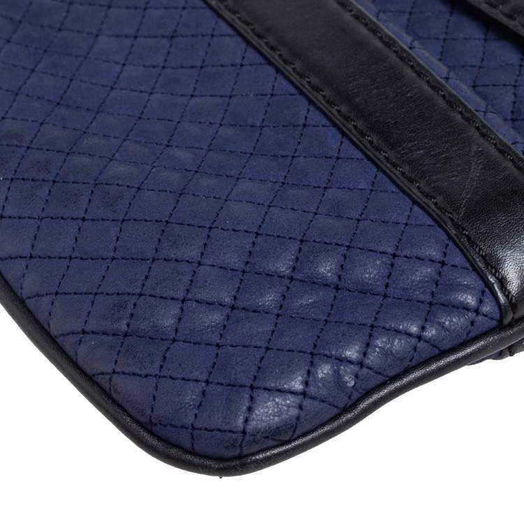 Pre Owned Marc by Marc Jacobs Black/Blue Leather Shoulder Bag