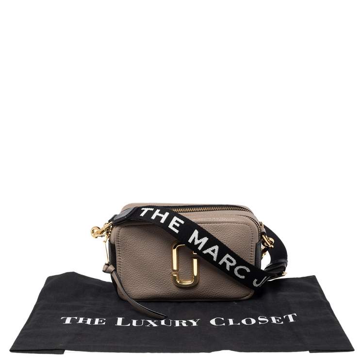 Pre Owned Marc Jacobs Beige-Black Leather Snapshot Crossbody Bag