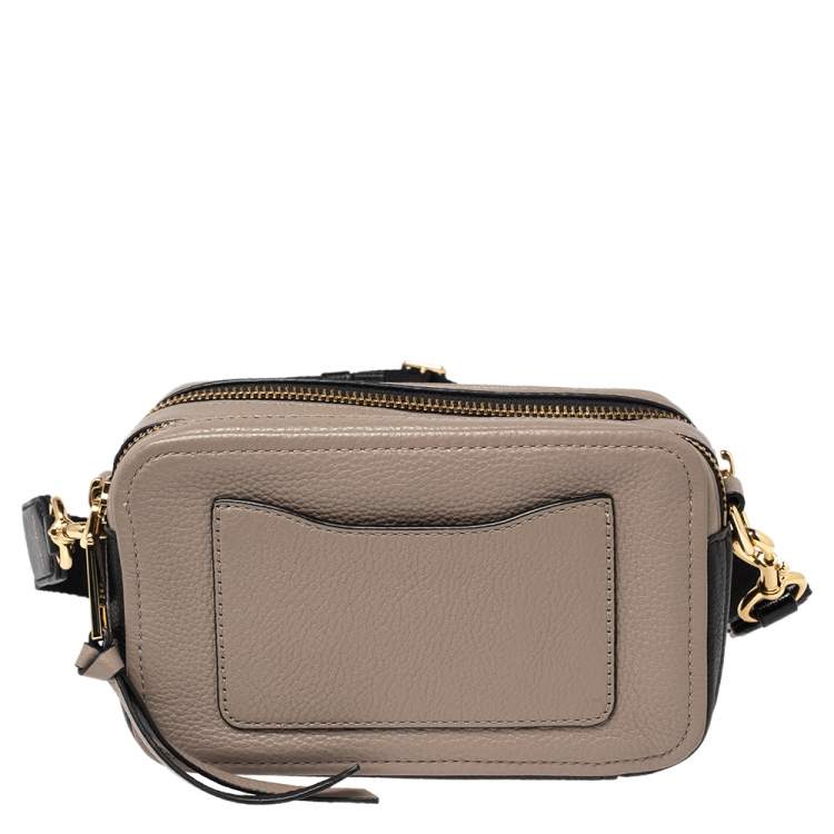 Pre Owned Marc Jacobs Beige-Black Leather Snapshot Crossbody Bag
