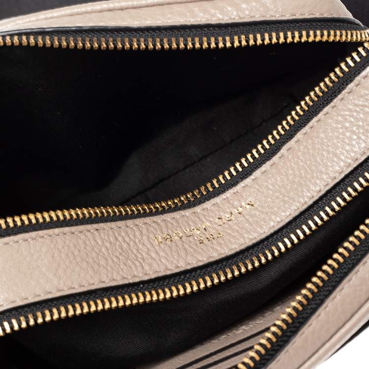 Pre Owned Marc Jacobs Beige-Black Leather Snapshot Crossbody Bag