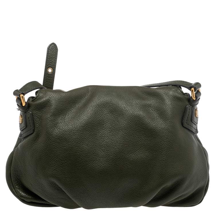 Pre Owned Marc by Marc Jacobs Olive Green Leather Classic Q Natasha Shoulder Bag