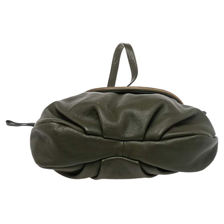 Pre Owned Marc by Marc Jacobs Olive Green Leather Classic Q Natasha Shoulder Bag