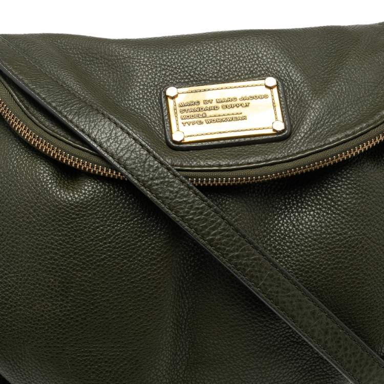 Pre Owned Marc by Marc Jacobs Olive Green Leather Classic Q Natasha Shoulder Bag