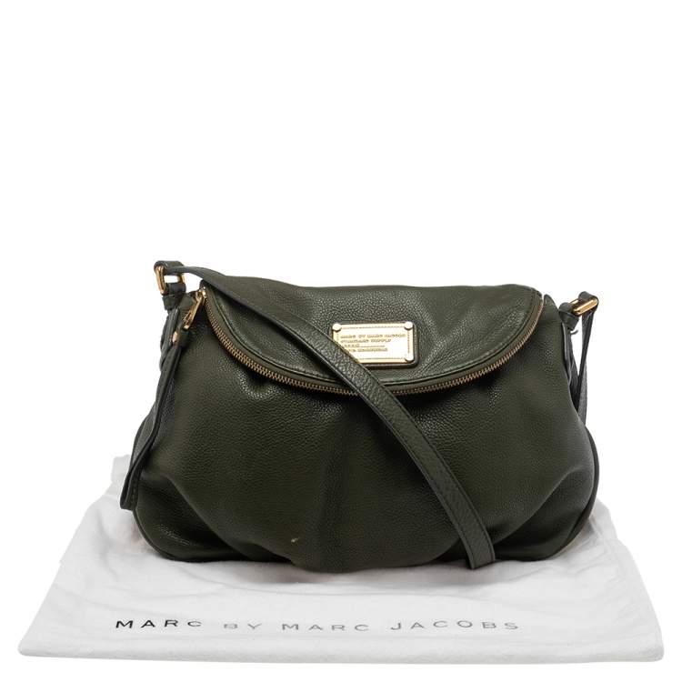 Pre Owned Marc by Marc Jacobs Olive Green Leather Classic Q Natasha Shoulder Bag