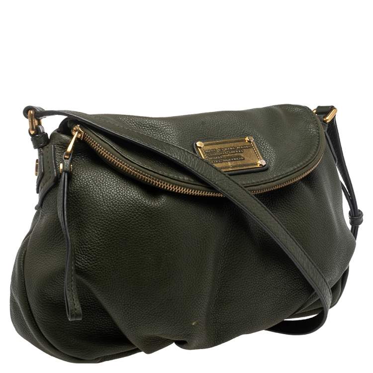 Pre Owned Marc by Marc Jacobs Olive Green Leather Classic Q Natasha Shoulder Bag