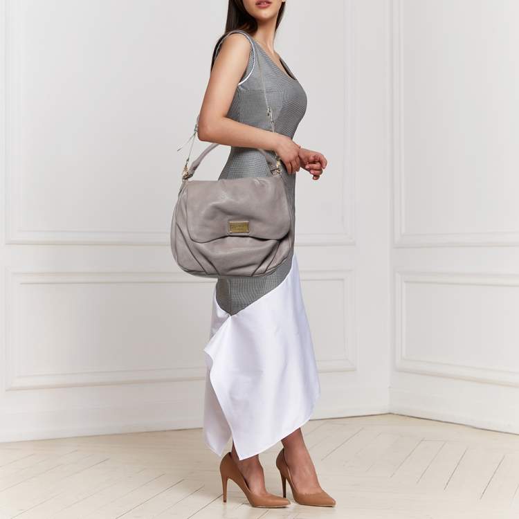 Pre Owned Marc by Marc Jacobs Grey Leather Classic Q Lil Ukita Satchel