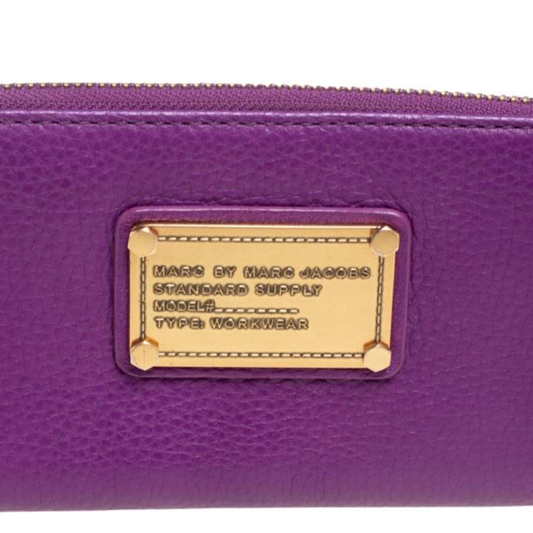 Pre Owned Marc by Marc Jacobs Purple Leather Classic Q Continental Wallet