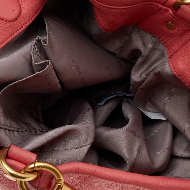 Pre Owned Marc by Marc Jacobs Peach Leather Too Hot To Handle Hobo