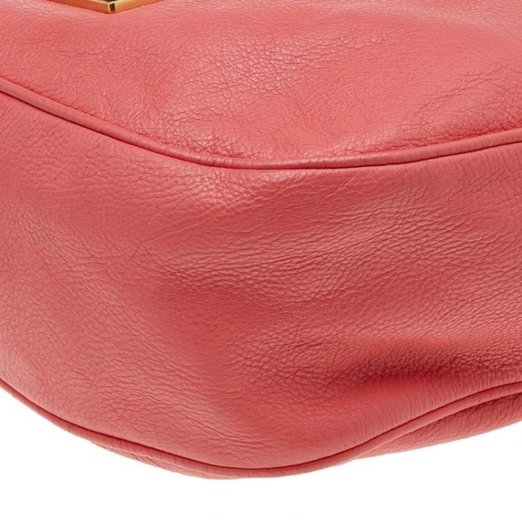 Pre Owned Marc by Marc Jacobs Peach Leather Too Hot To Handle Hobo
