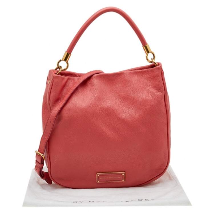 Pre Owned Marc by Marc Jacobs Peach Leather Too Hot To Handle Hobo