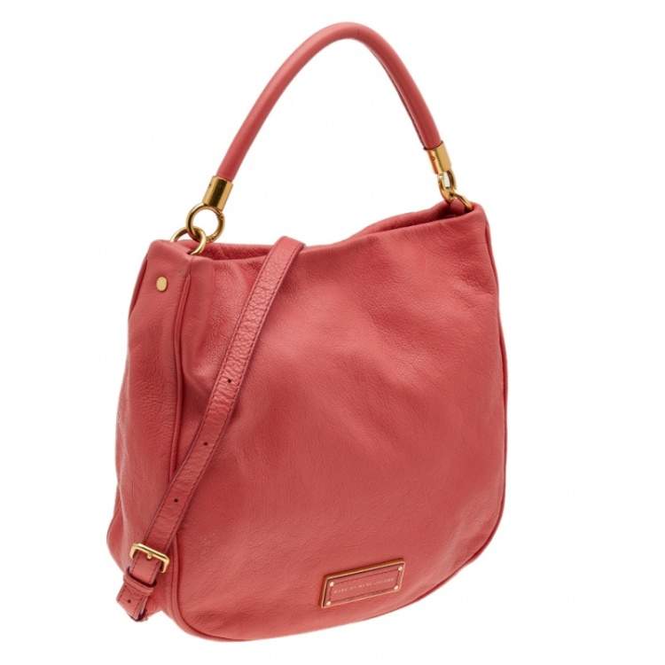 Pre Owned Marc by Marc Jacobs Peach Leather Too Hot To Handle Hobo