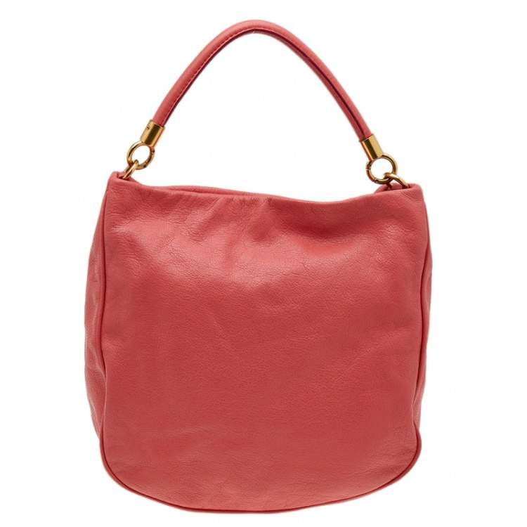 Pre Owned Marc by Marc Jacobs Peach Leather Too Hot To Handle Hobo