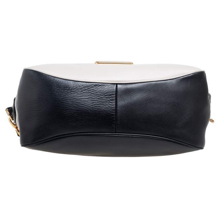 Pre Owned Marc by Marc Jacobs Black/Cream Leather Ligero Satchel