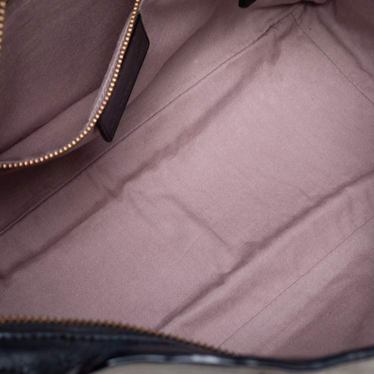 Pre Owned Marc by Marc Jacobs Black/Cream Leather Ligero Satchel