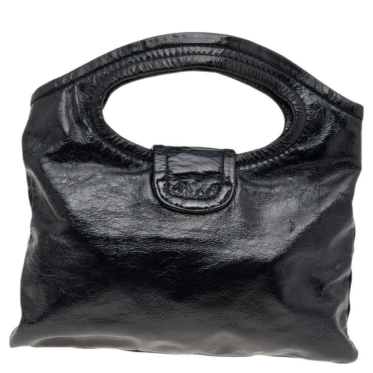Pre Owned Marc by Marc Jacobs Black Leather Turnlock Shoulder Bag