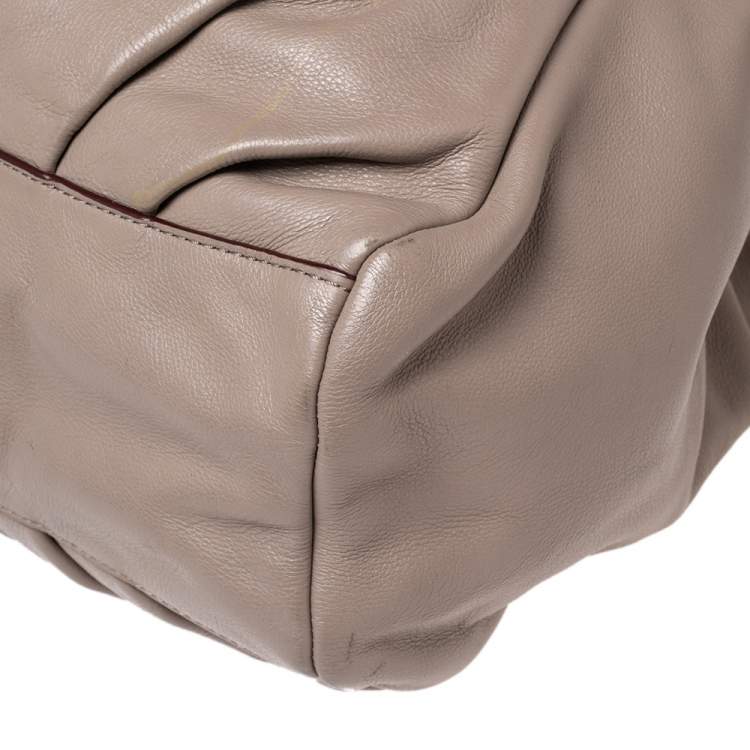 Pre Owned Marc by Marc Jacobs Grey Leather New Q Fran Satchel
