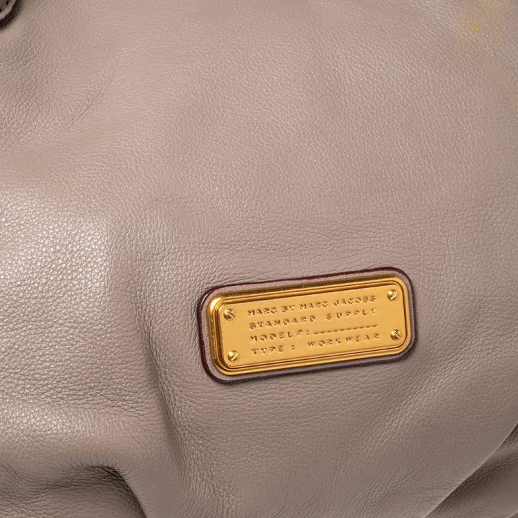 Pre Owned Marc by Marc Jacobs Grey Leather New Q Fran Satchel