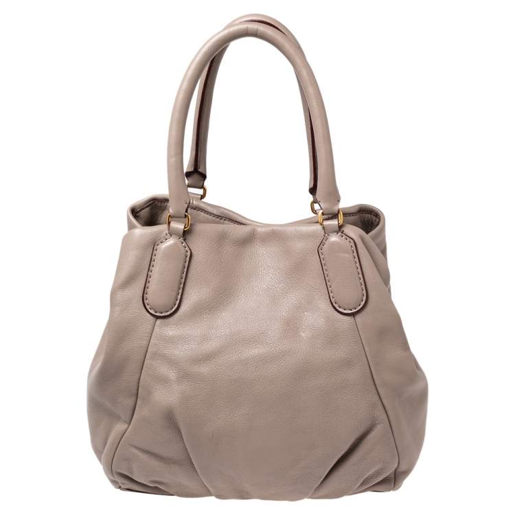 Pre Owned Marc by Marc Jacobs Grey Leather New Q Fran Satchel