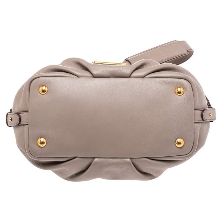 Pre Owned Marc by Marc Jacobs Beige Leather Small Q Satchel 