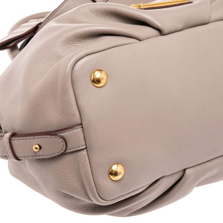 Pre Owned Marc by Marc Jacobs Beige Leather Small Q Satchel 
