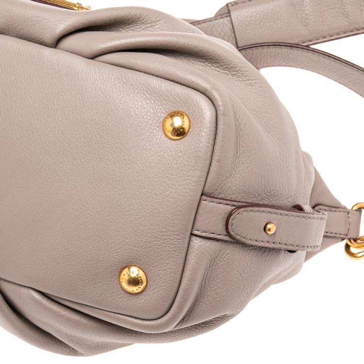 Pre Owned Marc by Marc Jacobs Beige Leather Small Q Satchel 