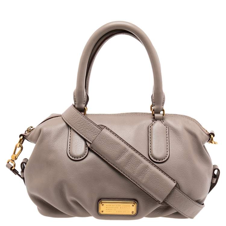 Pre Owned Marc by Marc Jacobs Beige Leather Small Q Satchel 