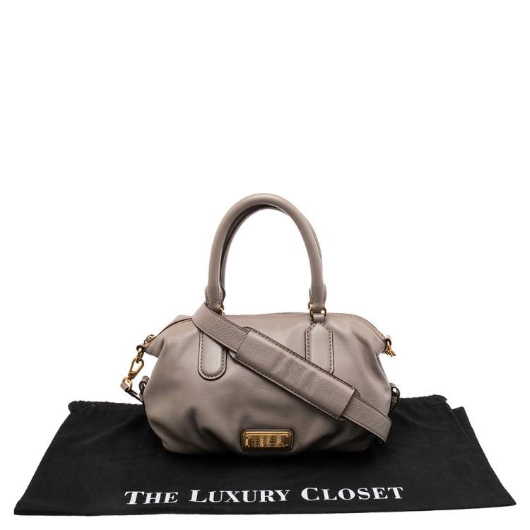 Pre Owned Marc by Marc Jacobs Beige Leather Small Q Satchel 