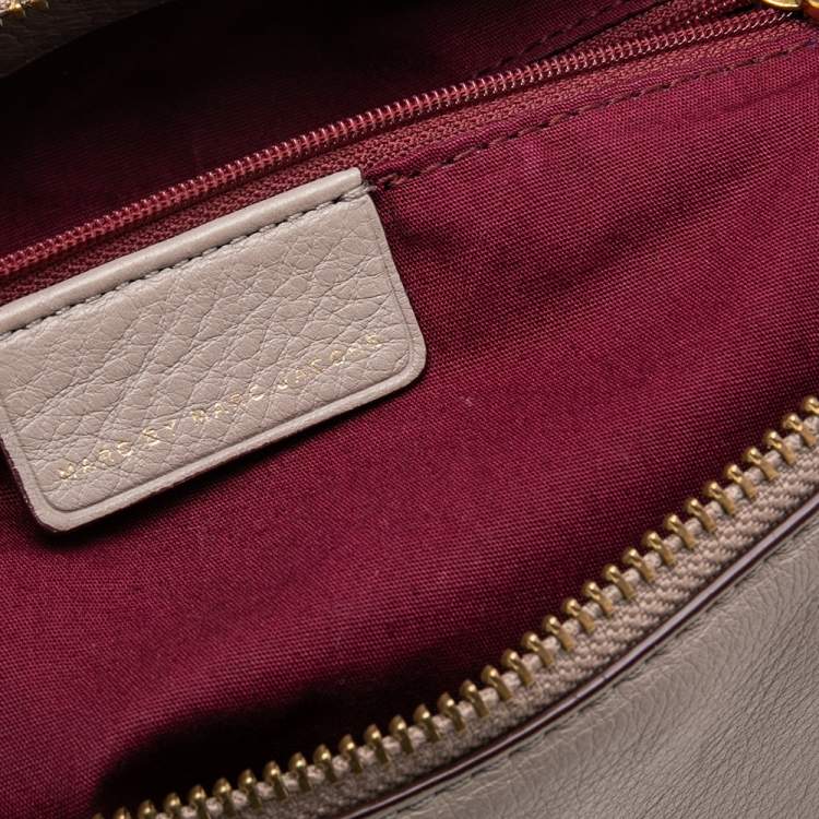 Pre Owned Marc by Marc Jacobs Beige Leather Small Q Satchel 