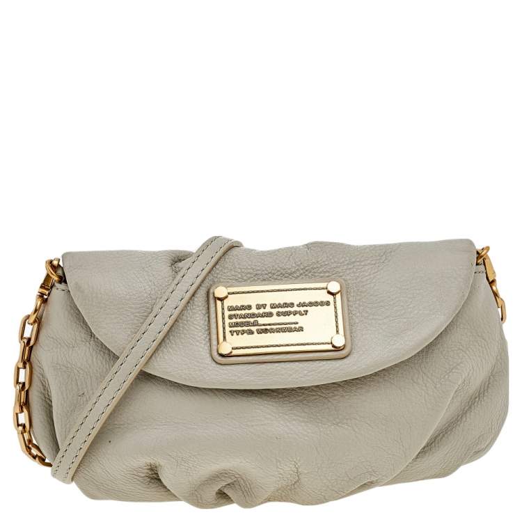 Buy the Marc by Marc Jacobs Classic Q Leather Crossbody Beige