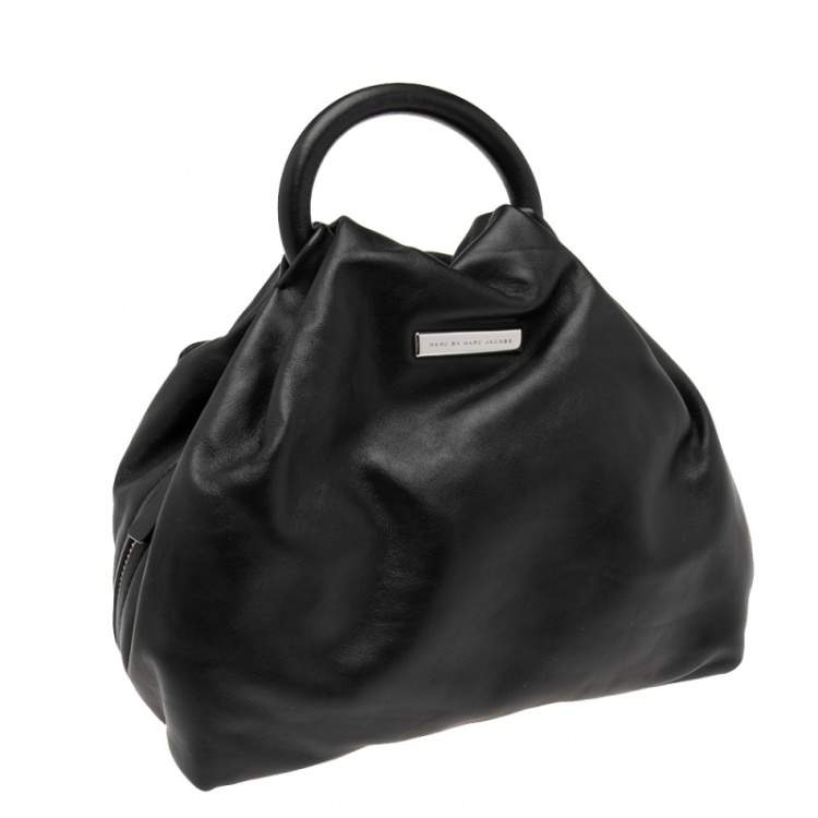 Pre Owned Marc by Marc Jacobs Black Leather Top Handle Bag