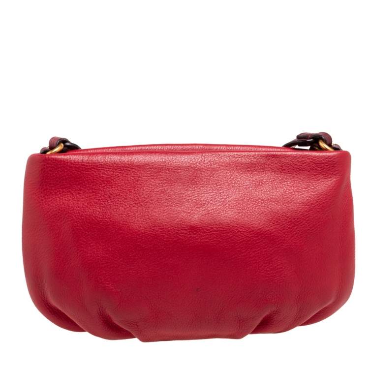 Pre Owned Marc by Marc Jacobs Red Leather Classic Q Percy Crossbody Bag