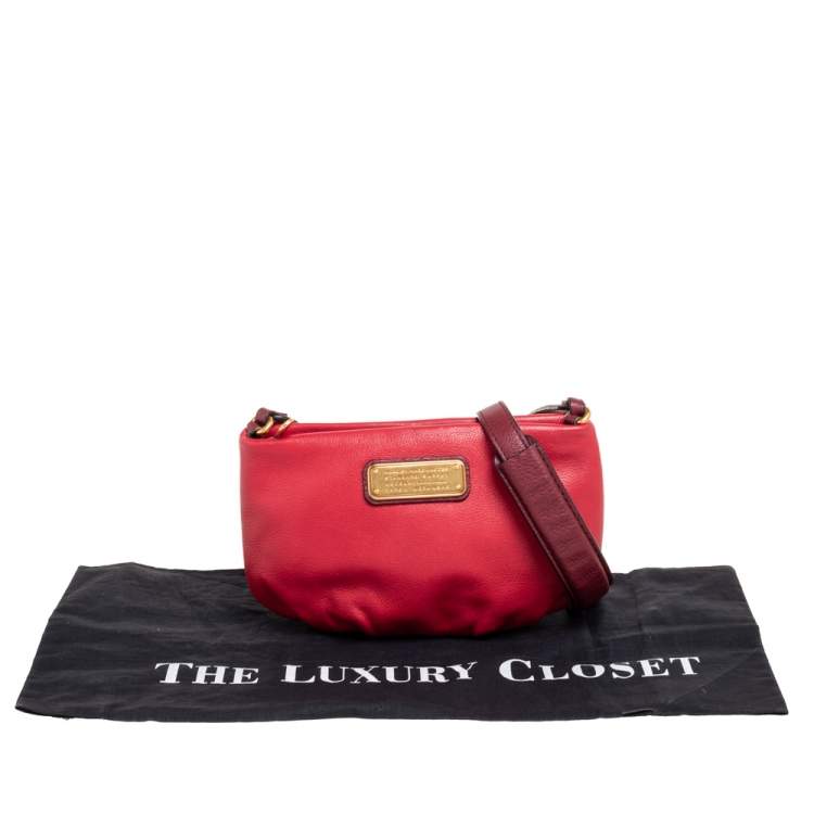 Pre Owned Marc by Marc Jacobs Red Leather Classic Q Percy Crossbody Bag