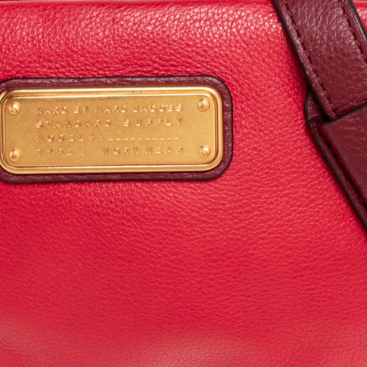 Pre Owned Marc by Marc Jacobs Red Leather Classic Q Percy Crossbody Bag