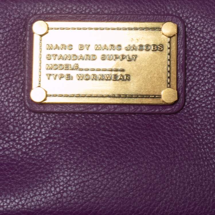 Pre Owned Marc by Marc Jacobs Purple Leather Zip Around Continental Wallet