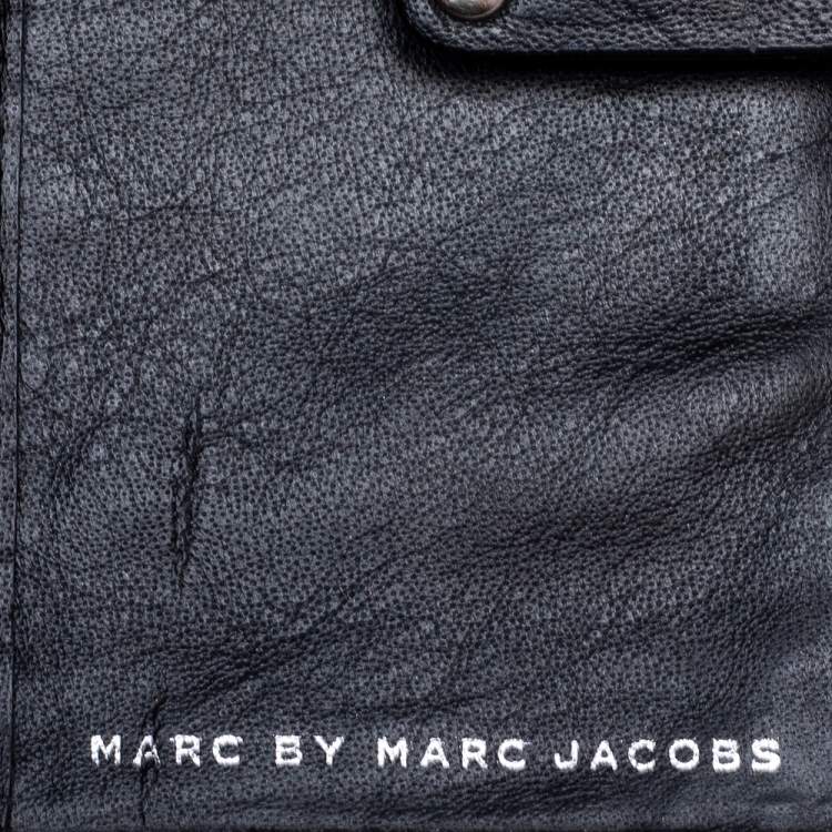 Pre Owned Marc by Marc Jacobs Black Leather Totally Turnlock Flap Wallet     