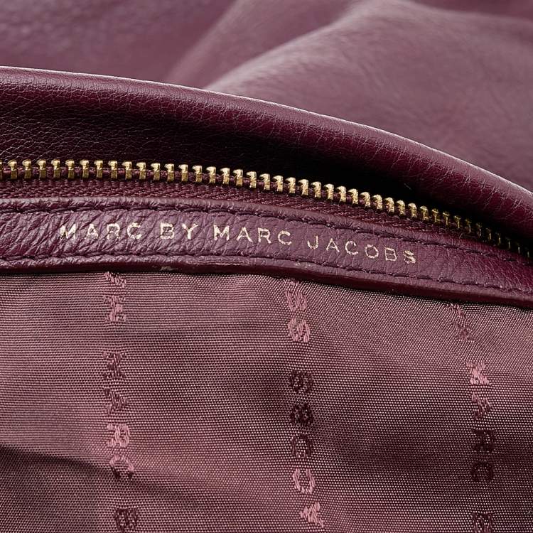 Pre Owned Marc by Marc Jacobs Burgundy Leather Classic Q Lil Ukita Top Handle Bag