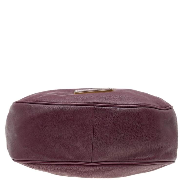 Pre Owned Marc by Marc Jacobs Burgundy Leather Classic Q Lil Ukita Top Handle Bag