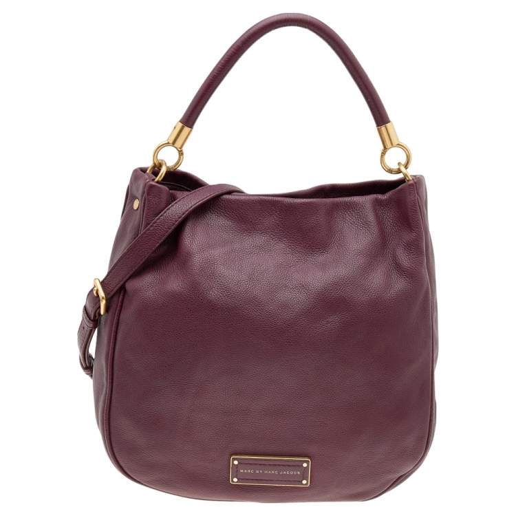 Pre Owned Marc by Marc Jacobs Burgundy Leather Classic Q Lil Ukita Top Handle Bag