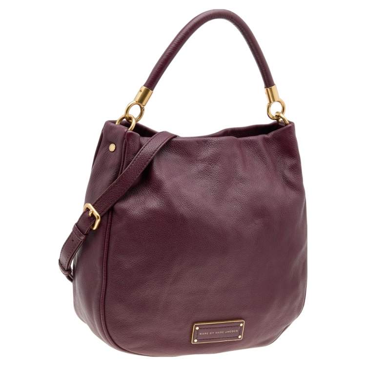 Pre Owned Marc by Marc Jacobs Burgundy Leather Classic Q Lil Ukita Top Handle Bag