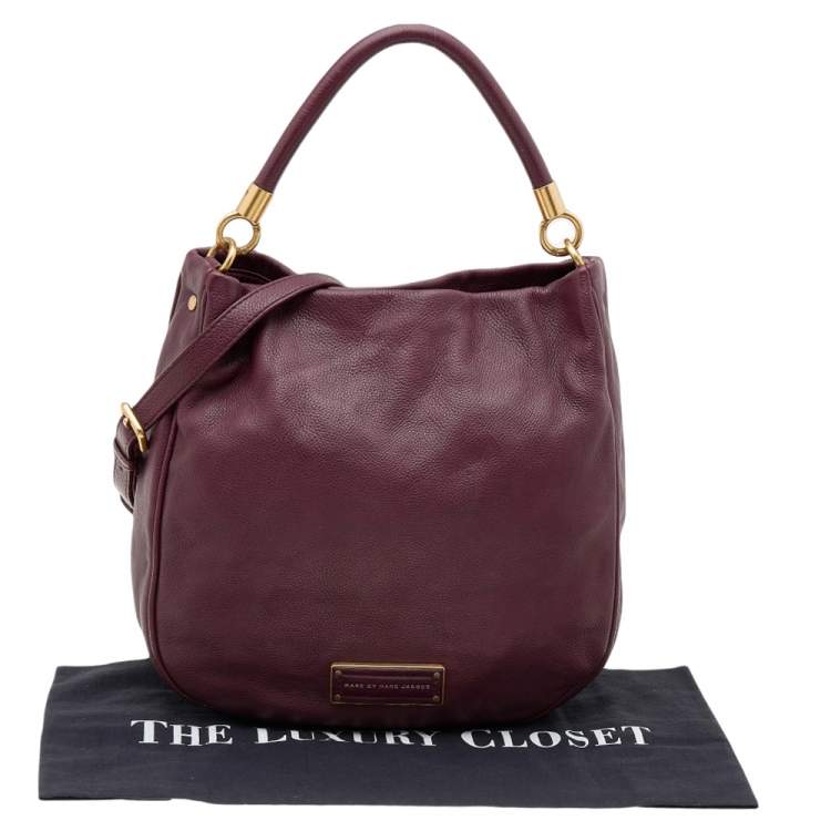 Pre Owned Marc by Marc Jacobs Burgundy Leather Classic Q Lil Ukita Top Handle Bag